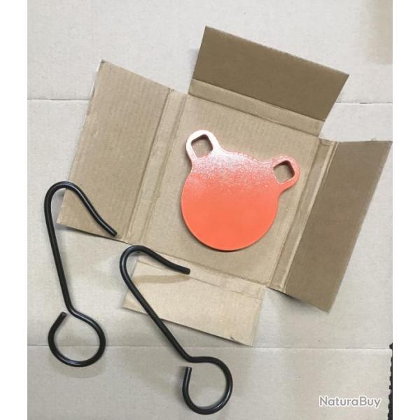 Cible Gong Acier AR500 Orange Diam�tre 75mm Ep.9.53mm Gros Calibres