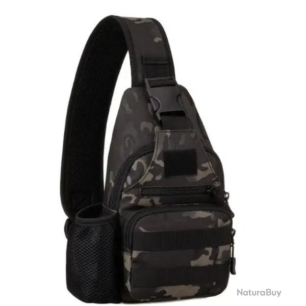 Sac � dos EDC Molle pour voyage et randonn�e charge USB*CAMOUFLAGE NOIR*