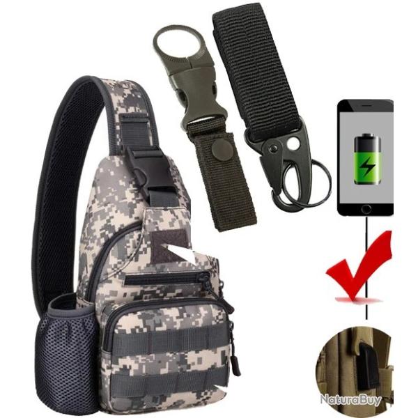 DulBag-Sac � Dos Anti-Vol avec Chargeur USB* petit sac et 2 crochets USB ACU*