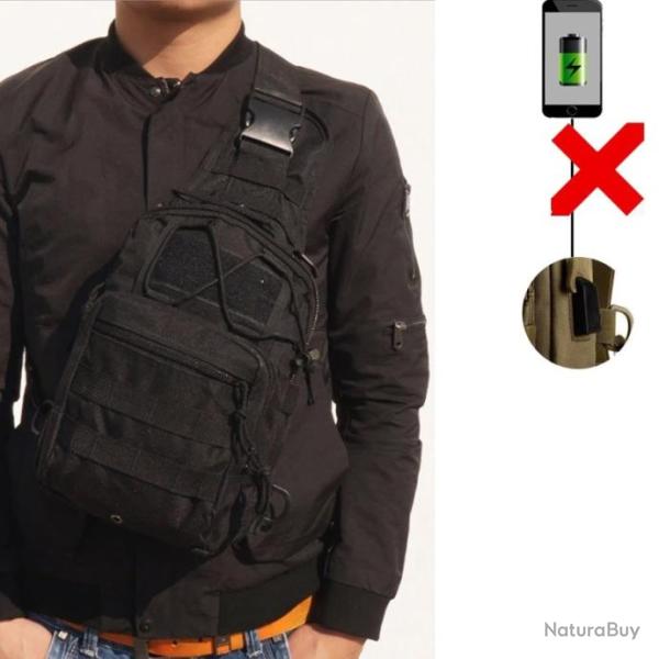 DulBag-Sac � Dos Anti-Vol avec Chargeur USB* petit sac et 2 crochets NOIR*