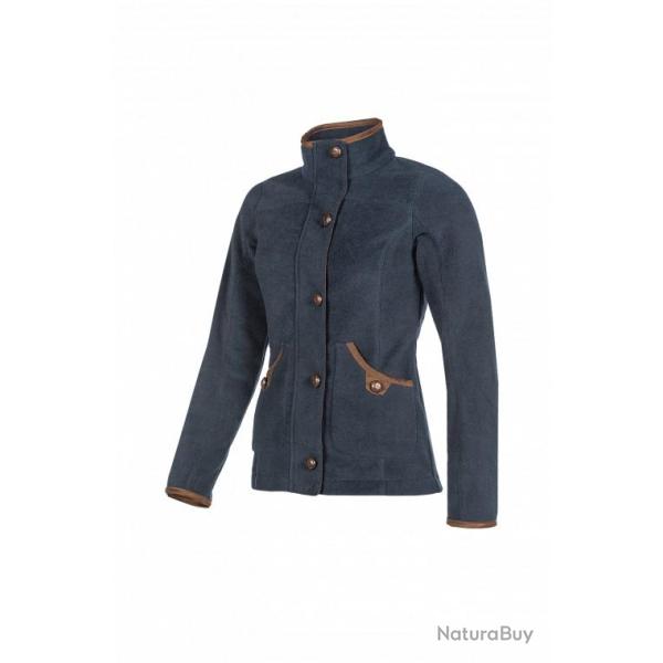 Veste polaire femme Claire Bleu profond �l�gance rustique et chaleur naturelle