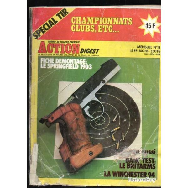 action digest 18 winchester 94, le britarms , bataille de la hougue, smith et wesson modle target,