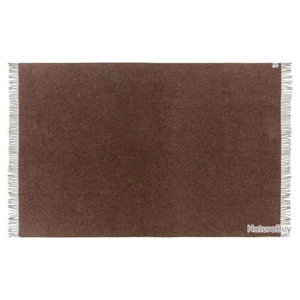 Plaid Alpaga et pure laine vierge unie marron