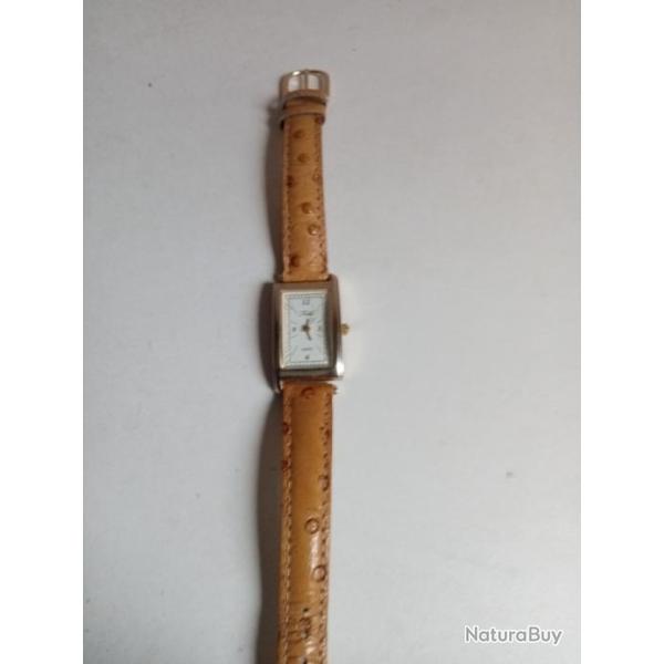 montre kelia quartz plaqu� or bracelet en cuir
