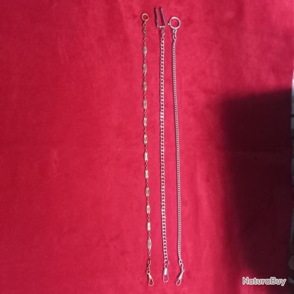 lot de 3 anciennes chaines de montre gousset