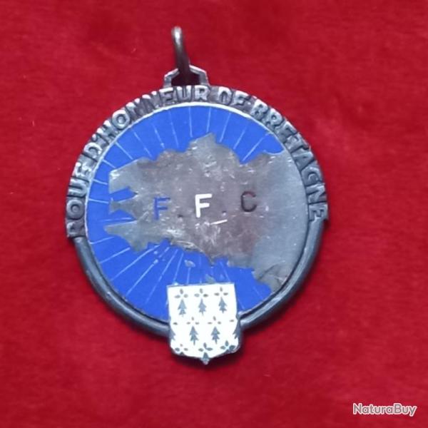 RARE ancien insigne �maill� Roue D'honneur de Bretagne FFC F�d�ration Fran�aise de Cyclisme