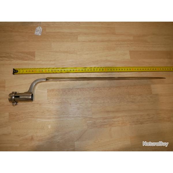 Ba�onnette � douille SUEDOISE mod�le 1811 d'apparat ou de marine nickel�e