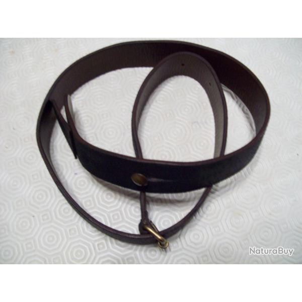militaria ww1 francais bretelle de lebel cuir noir cot� chaire a boucle laiton 1 seul ardillon