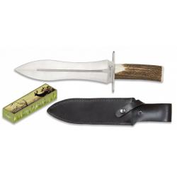 Couteau de chasse corne de Cerf v&eacute;ritable lame 22cm