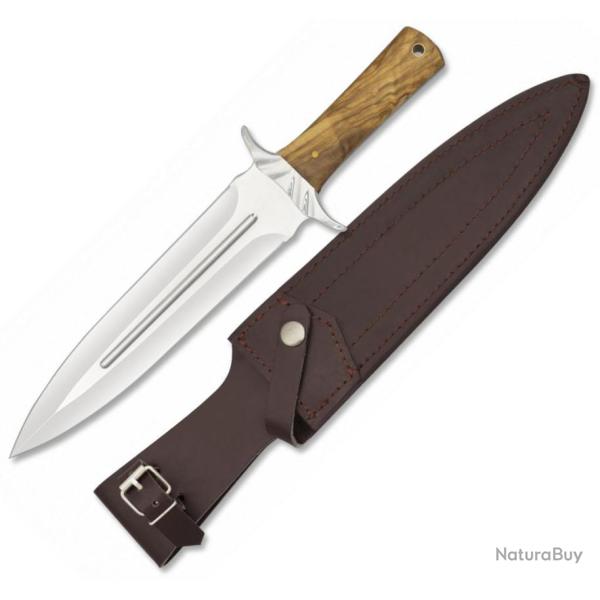Dague de chasse manche en Olivier v�ritable et lame de 24cm