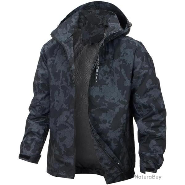 Coupe vent imperm�able - Tailles M � 4XL - Camouflage noir - Livraison rapide