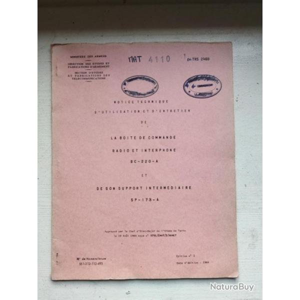 NOTICE TECHNIQUE BC-220-A ET SP-173-A