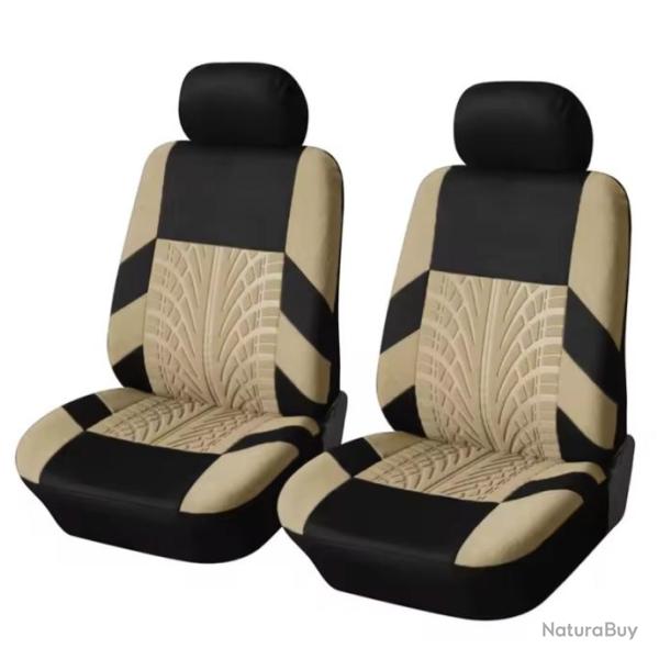 Ensemble de Housses de Si�ge Avant de Voiture 4 Pi�ces Universel Lavable Beige