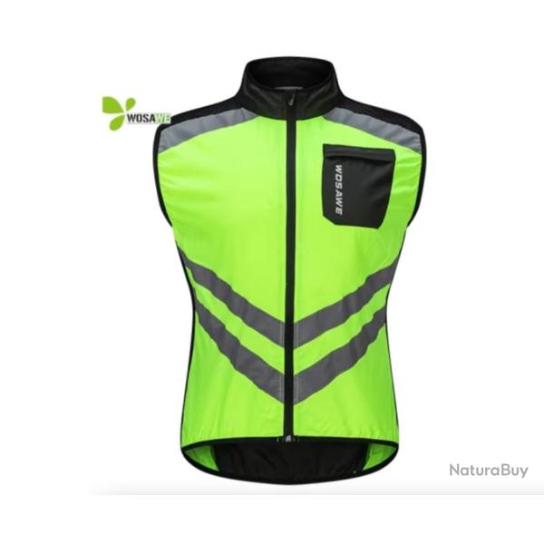 Gilet de S�curit� Veste Coupe-Vent R�fl�chissante Ultra L�g�re Jaune Fluo