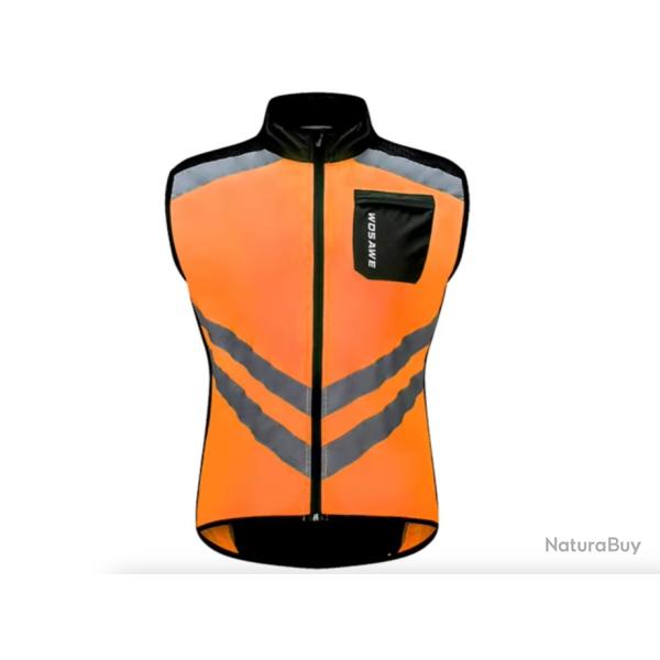 Gilet de S�curit� Veste Coupe-Vent R�fl�chissante Ultra L�g�re Orange