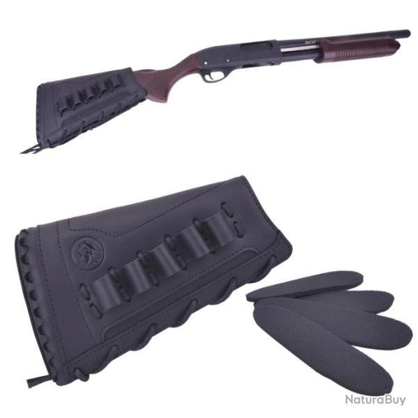 Support de crosse de fusil en cuir fait � la main-*Righty Black 16GA-*LIVRAISON GRATUITE !!