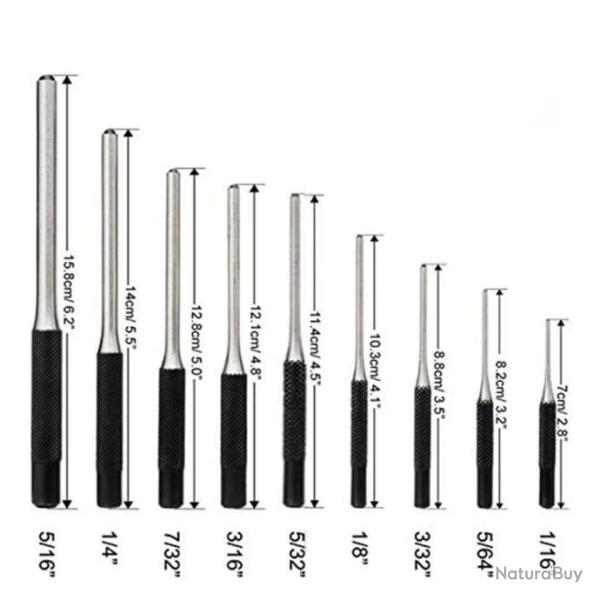 Set de 9 chasse-goupilles m�caniques - LIVRAISON GRATUITE