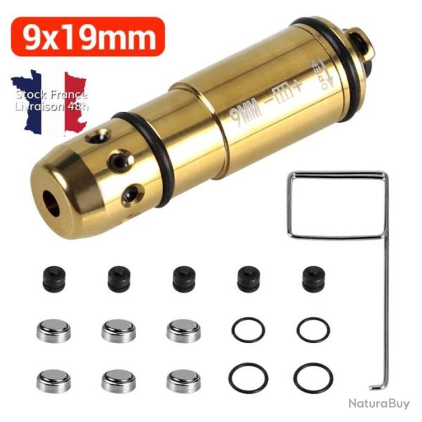 Cartouche d'entrainement tir � sec laser 9mm - Nouveau percuteur -  Envoi depuis la France