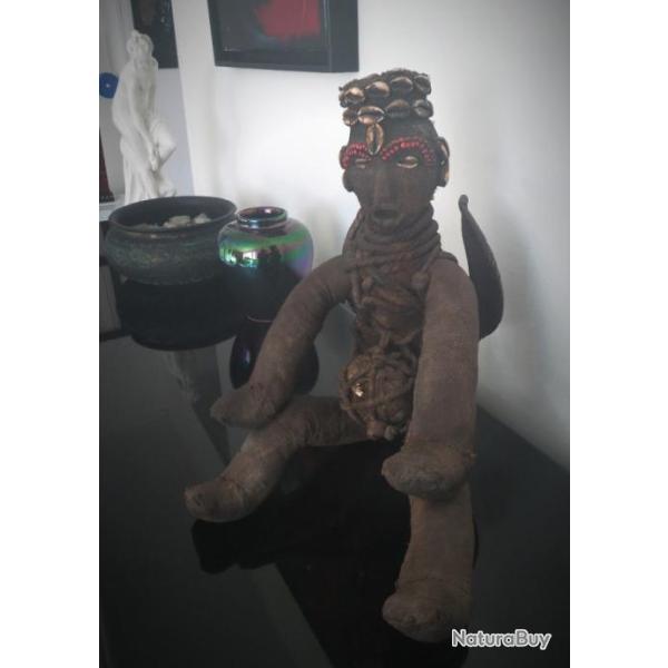 F�tiche africain-Reliquaire de chiffons-Poup�e chiffon BEMBE RDC Za�re-MUZIDI-Objet de collection