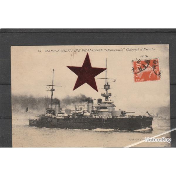 CPA -Marine Militaire. DEMOCRATIE Cuirass� d'escadre N�574