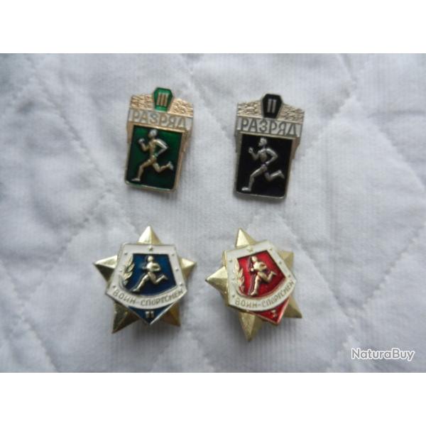 lot de 4 �pinglettes insignes sportifs russes