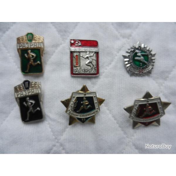 lot de 6 �pinglettes insignes sportifs russes