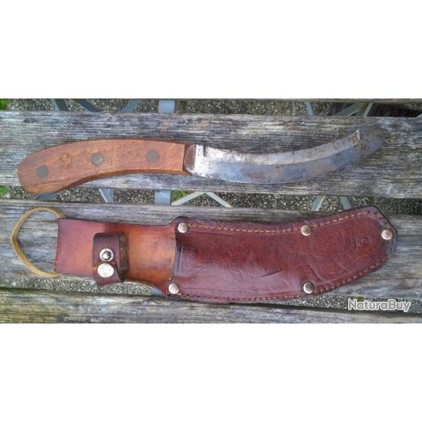 COUTEAU PARACHUTISTE COUPE SUSPENTES TAP 1950 INDOCHINE ALGERIE / ETUI, LAME, MANCHE AU M�ME N�