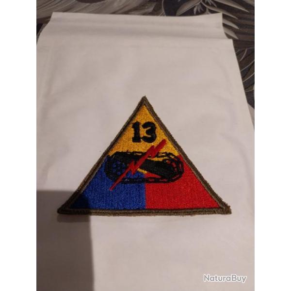 Patch arm�e us 13th ARMORED DIVISION WW2 ORIGINAL 2