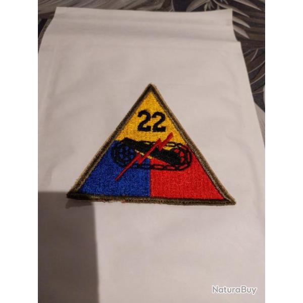 Patch arm�e us 22th ARMORED DIVISION WW2 ORIGINAL 2