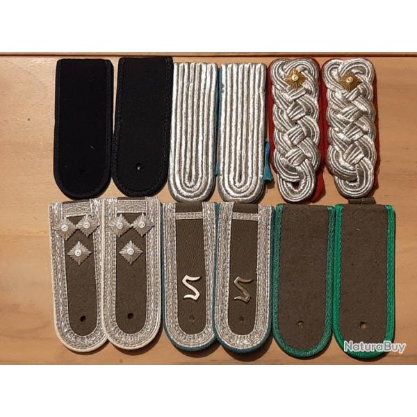 Lot de pattes d'�paule troupe et officier DDR - NVA ex Allemagne de l'est. La collection de demain !