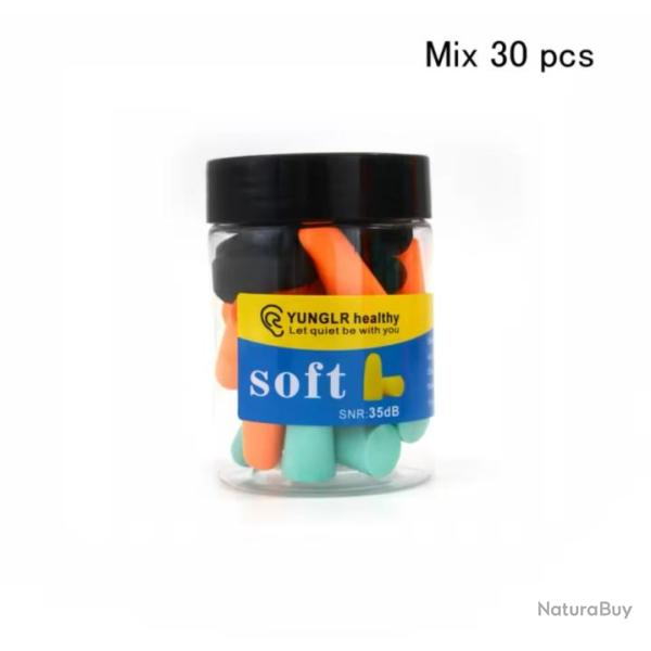30 pcs bouchon d'oreilles en mousse r�ducteur de son anti bruit