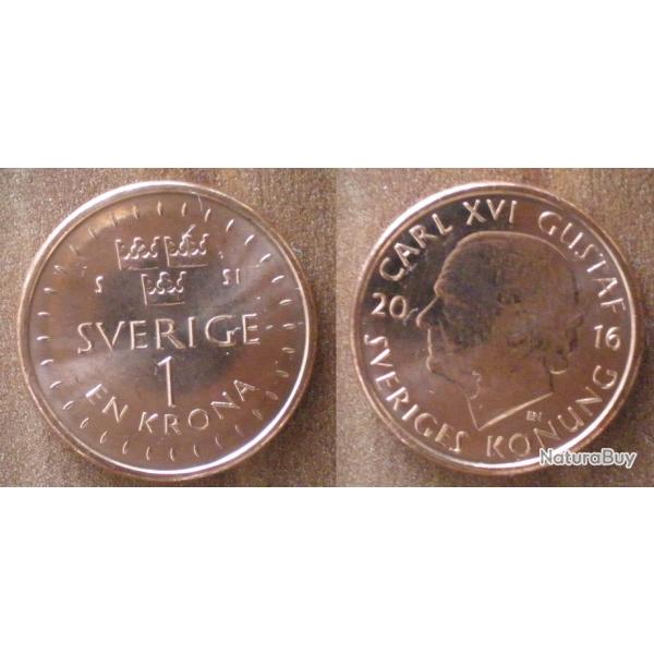 Suede 1 Couronne 2016 Roi Gustave Piece Couronne Roi Gustave Kronor Sweden