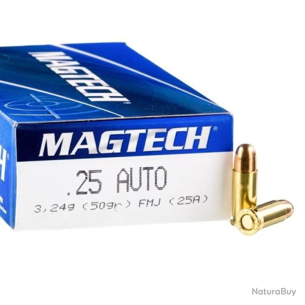 50 Cartouches MAGTECH Cal.6.35 50G FMJ 25 AUTO