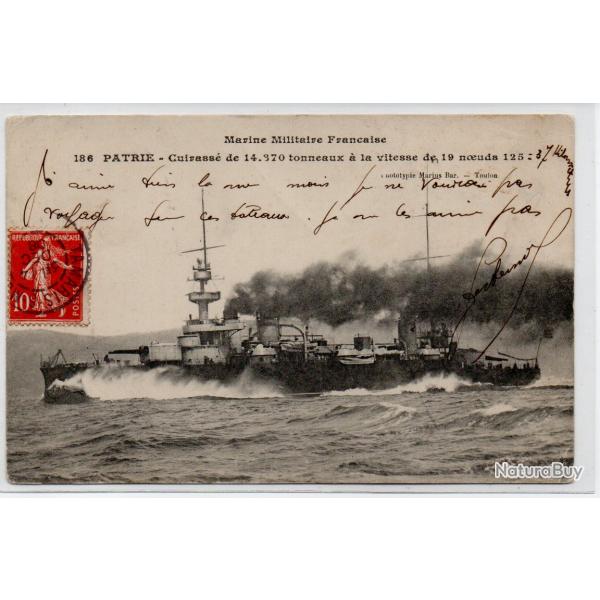 CPA -  Marine Militaire Fran�aise - Patrie - Cuirass� de 14.870 tonneaux � la vitesse de 19 -N�1166