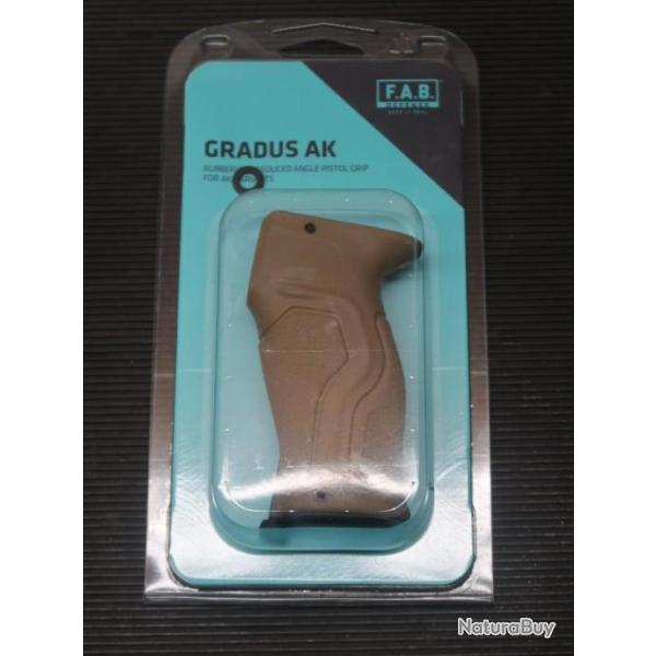 Poign�e pistolet ergonomique caoutchout�e angle r�duit FDE FAB Defense Gradus AK-47AK-74 REF 89/2024