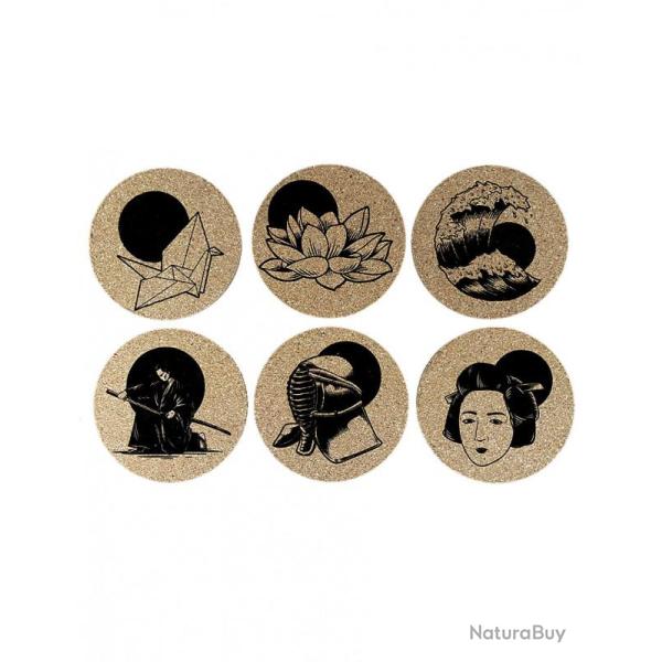 Sous verre en li�ge x6 #5 Geisha