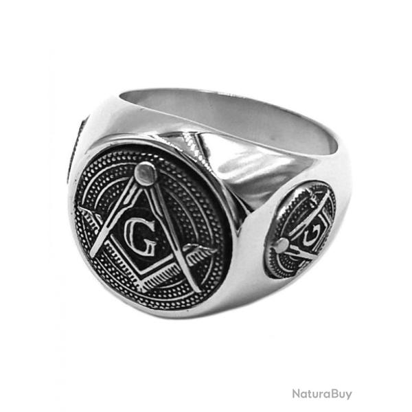 Bague Ma�onnique �querre et Compas Taille France 59 / Taille US 9