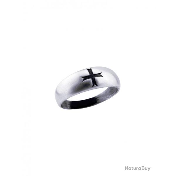 Bague argent croix Templire noire taille 66