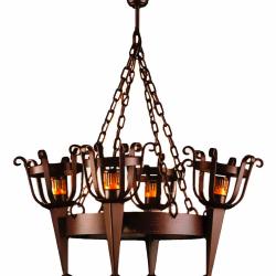 Lustre medieval fer forg&eacute; Lustre 6 Ampoules