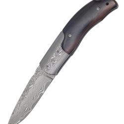 Couteau Damas en &eacute;b&egrave;ne - Coffret cadeau en bois