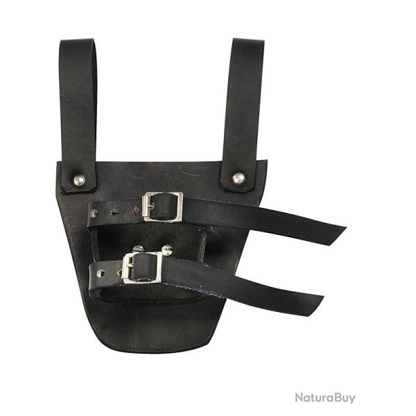 Porte-�p�e m�di�vale en cuir noir