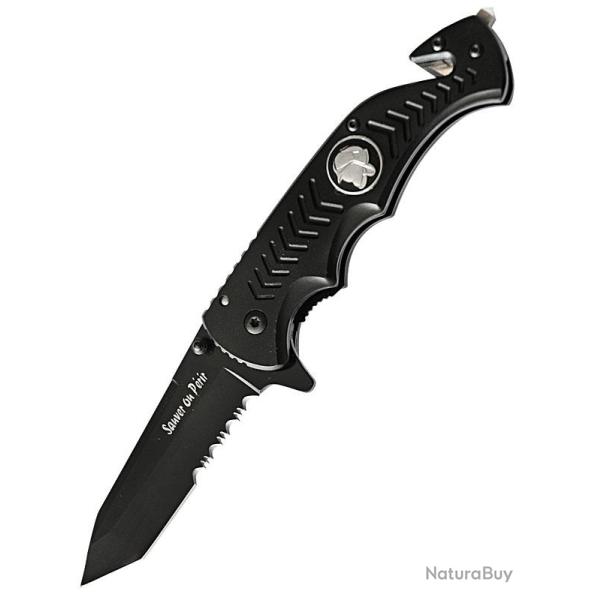 Couteau de pompier � sauver ou p�rir � (noir)