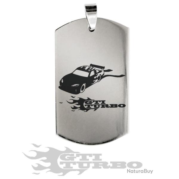 Pendentif en acier GTI Turbo