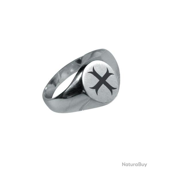 Bague templi�re croix patt�e (grav�e) en argent taille 54