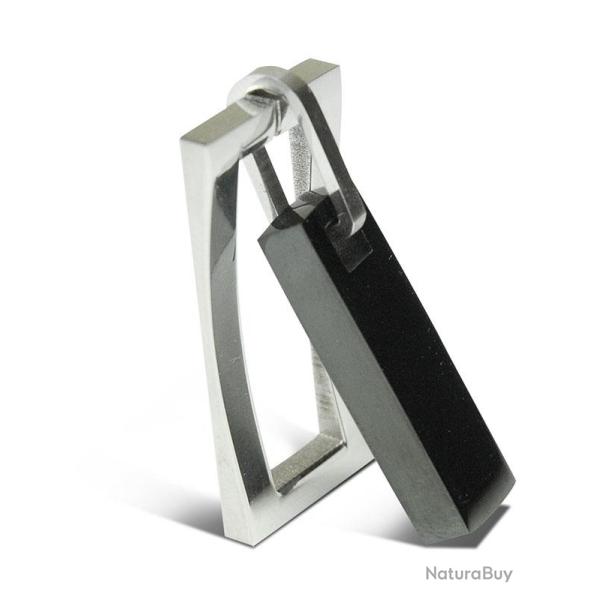 Pendentif  inox noir et acier � personnaliser