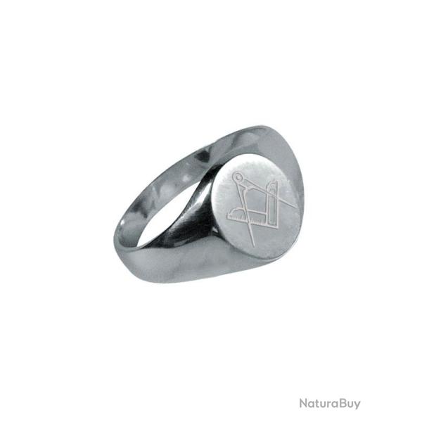Bague maonnique querre compas en argent taille 54