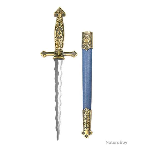 Dague maonnique flamboyante, fourreau bleu