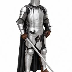 Armure m&eacute;di&eacute;vale en acier pour cosplay et spectacles