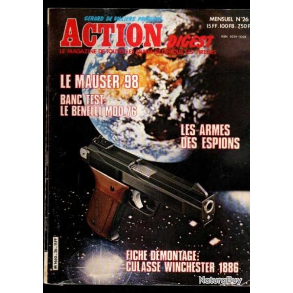 action digest 26, mauser 98, benelli b76, p38 de luxe ss, espions et armes part 2, remington 742