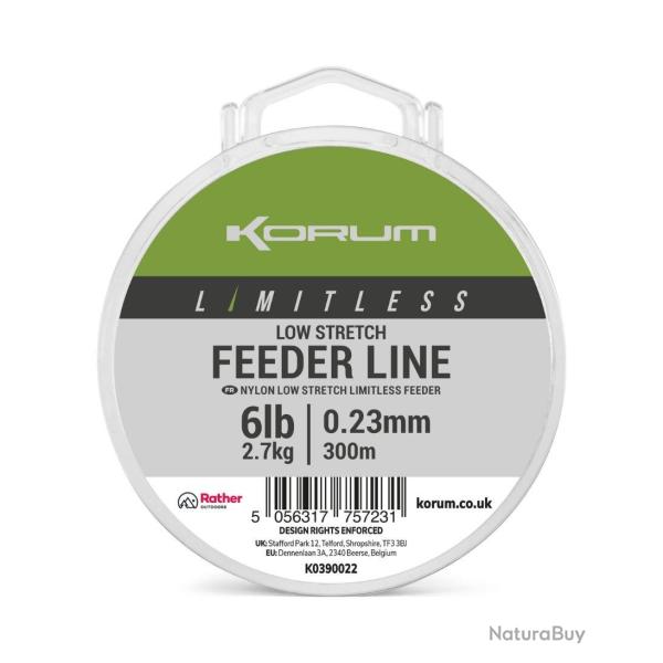 KORUM FIL DE P�CHE LIMITLESS LOW STRETCH FEEDER LINE 300M KORUM 0,23mm 300m